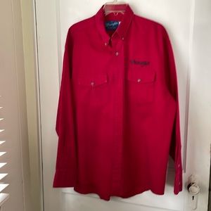 WRANGLER Western Wear Shirt Button Front Mens Size XL Red